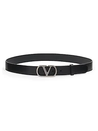 VLogo Signature Belt Shiny Calfskin 30MM