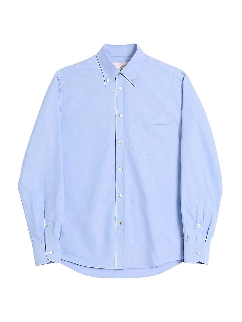 VLogo Embroidered Cotton Shirt