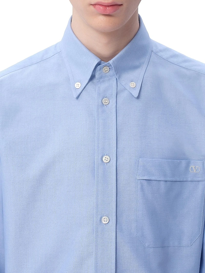 VLogo Embroidered Cotton Shirt