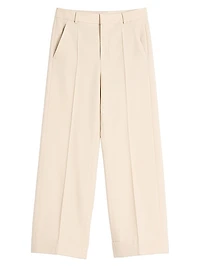 Wool Gabardine Pants with Turn-Ups