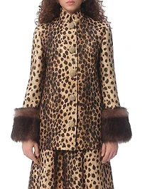 Jaguar Spots Printed Wool Cloth Caban