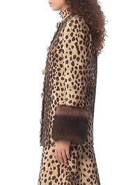 Jaguar Spots Printed Wool Cloth Caban