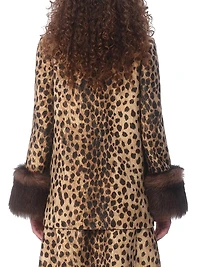 Jaguar Spots Printed Wool Cloth Caban