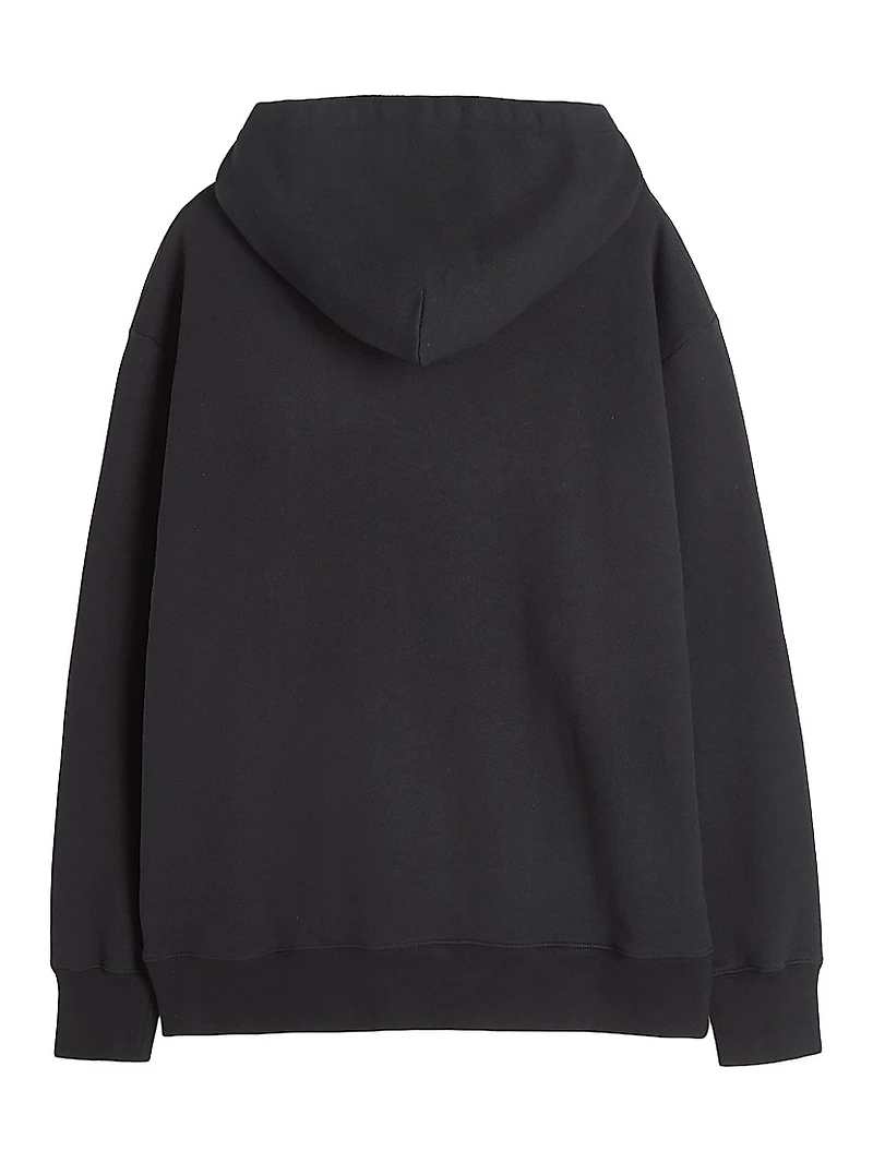 Cotton Hooded Sweatshirt with Chez Print