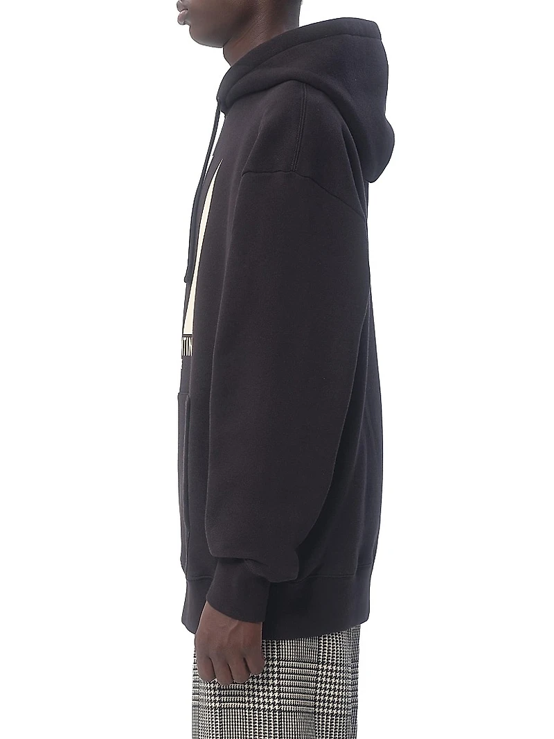 Cotton Hooded Sweatshirt with Chez Print