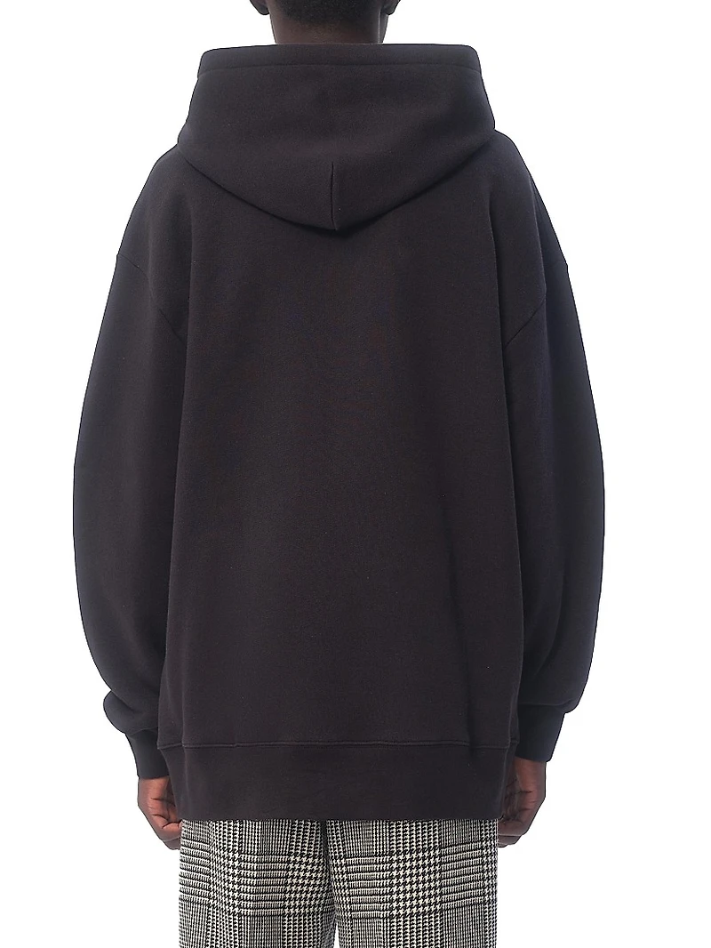 Cotton Hooded Sweatshirt with Chez Print