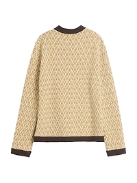 Wool Cardigan with Toute La V Pattern