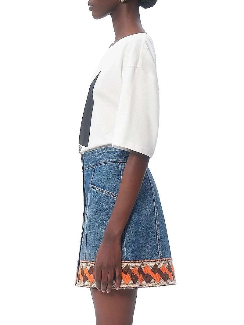 Jersey Cotton T-Shirt with Chez Valentino Print