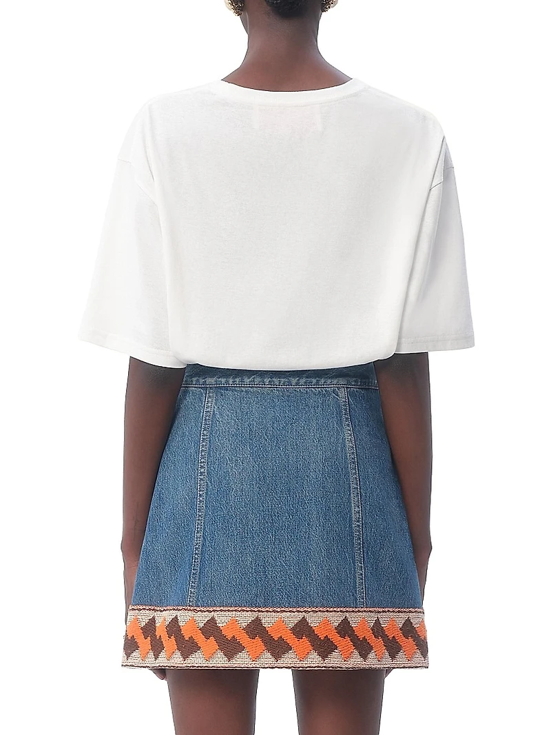 Jersey Cotton T-Shirt with Chez Valentino Print