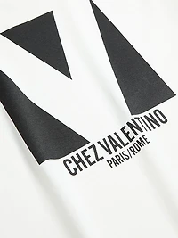 Jersey Cotton T-Shirt with Chez Valentino Print