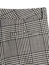 Wool Pants with Turn-Ups Check Pattern on Houndstooth