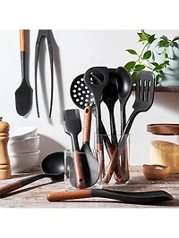 Silicone with Wood Handle Cooking Utensil Sets