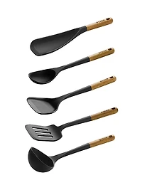 Silicone with Wood Handle Cooking Utensil Sets