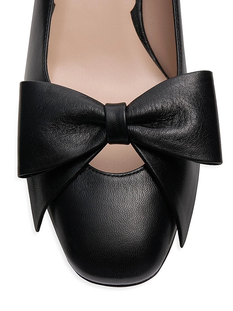 Bow Kidskin 45MM Pumps