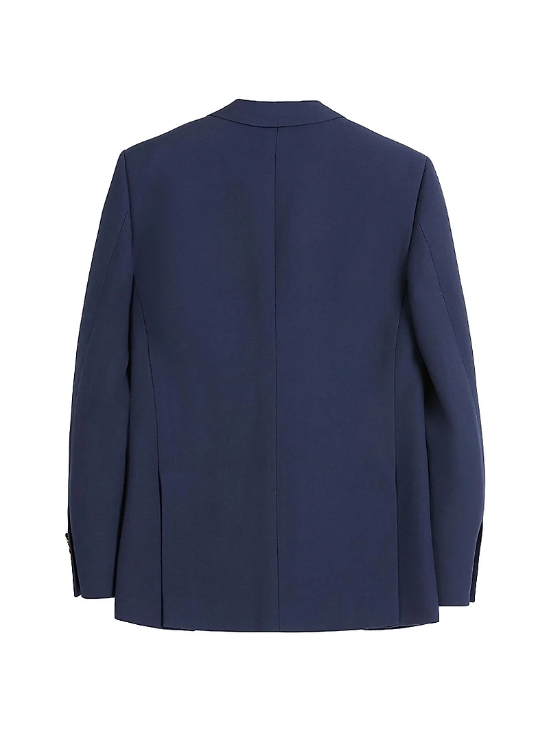 Single-Breasted Wool Gabardine Jacket