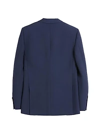 Single-Breasted Wool Gabardine Jacket