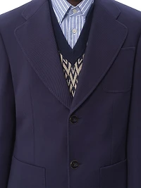 Single-Breasted Wool Gabardine Jacket