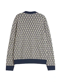 Wool Sweater with Toute La V Jacquard Pattern
