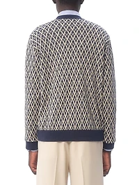 Wool Sweater with Toute La V Jacquard Pattern