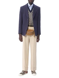 Wool Sweater with Toute La V Jacquard Pattern