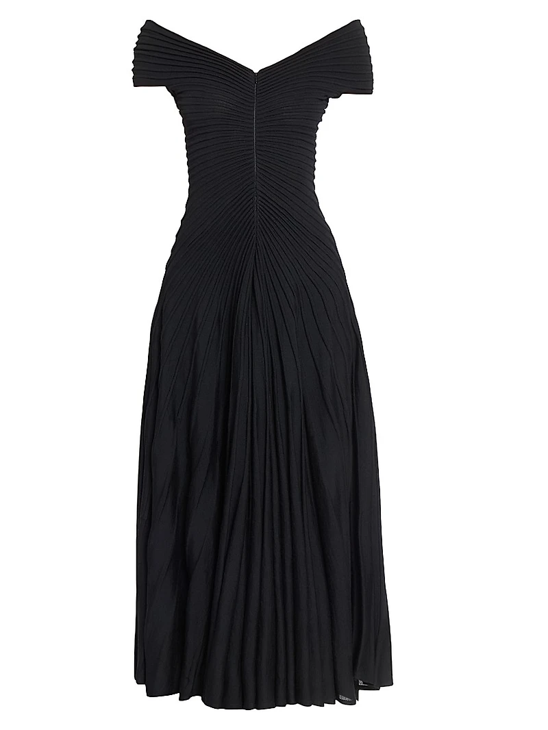 Wool Off-The-Shoulder Maxi Dress