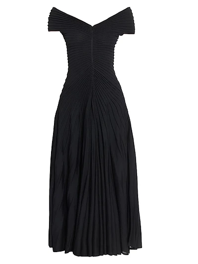 Wool Off-The-Shoulder Maxi Dress