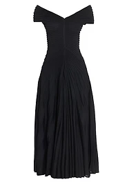 Wool Off-The-Shoulder Maxi Dress