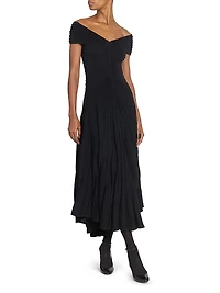 Wool Off-The-Shoulder Maxi Dress