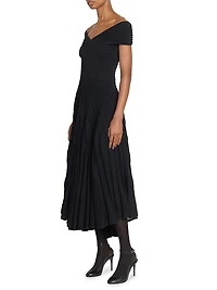 Wool Off-The-Shoulder Maxi Dress