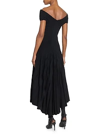 Wool Off-The-Shoulder Maxi Dress