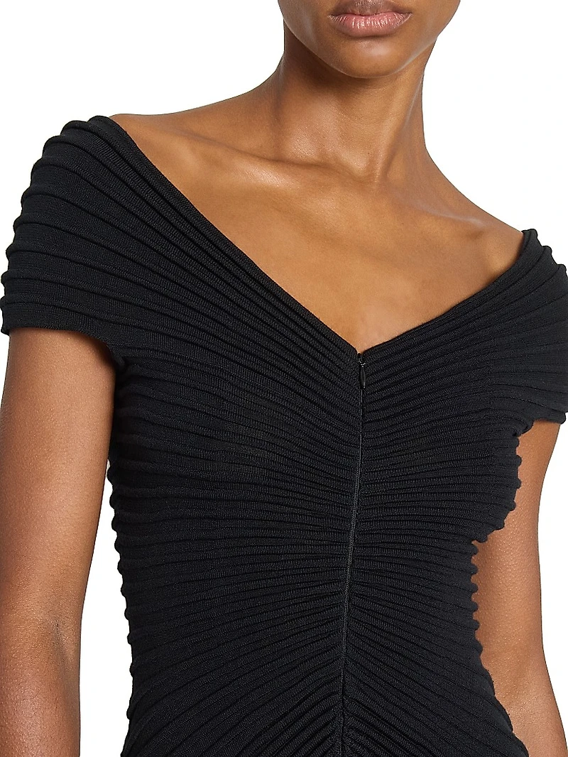 Wool Off-The-Shoulder Maxi Dress