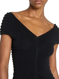 Wool Off-The-Shoulder Maxi Dress