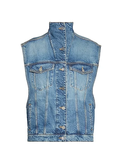 Trucker Turtleneck Denim Vest