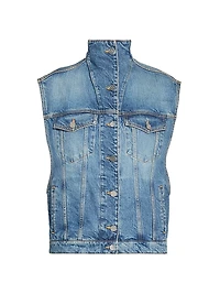 Trucker Turtleneck Denim Vest