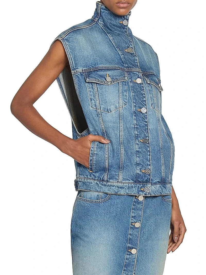 Trucker Turtleneck Denim Vest
