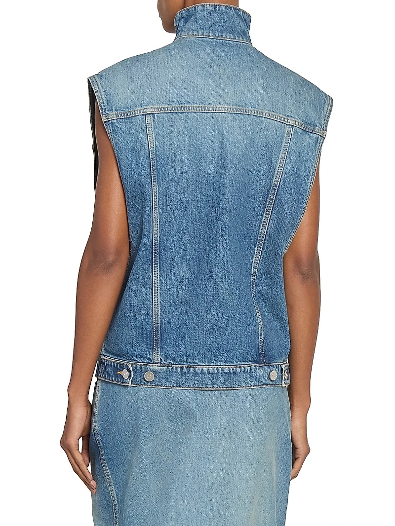 Trucker Turtleneck Denim Vest
