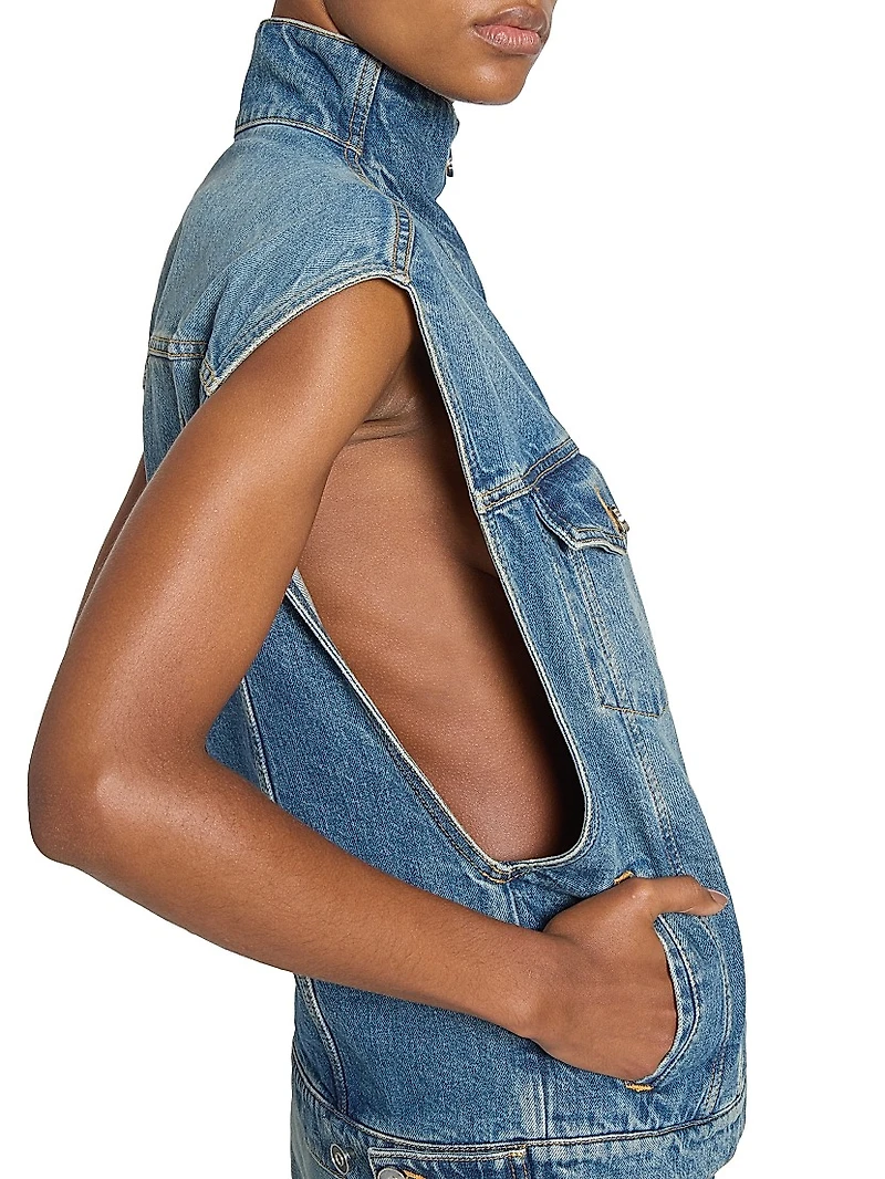 Trucker Turtleneck Denim Vest