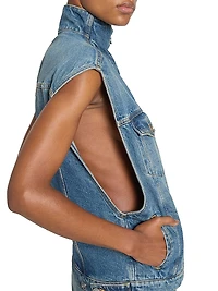 Trucker Turtleneck Denim Vest