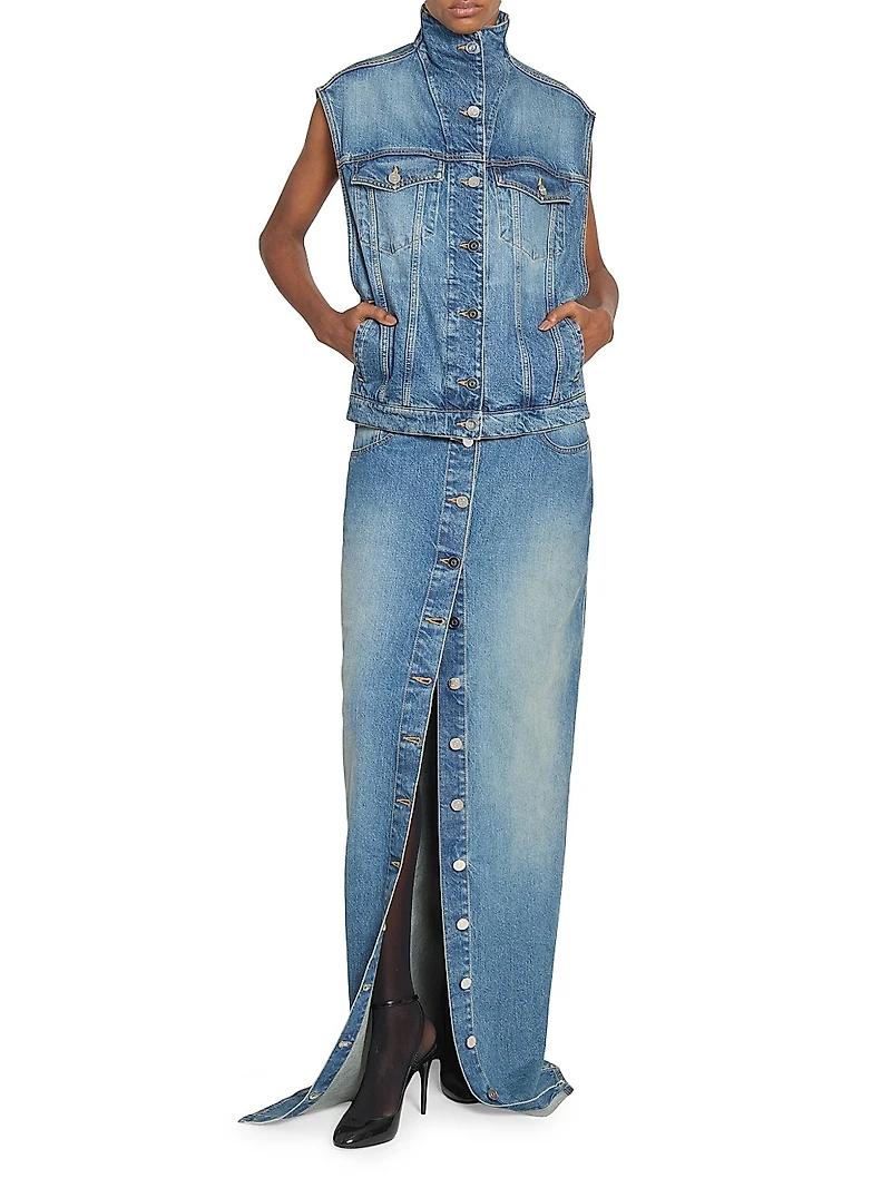 Trucker Turtleneck Denim Vest