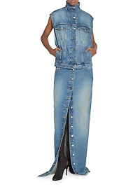 Trucker Turtleneck Denim Vest