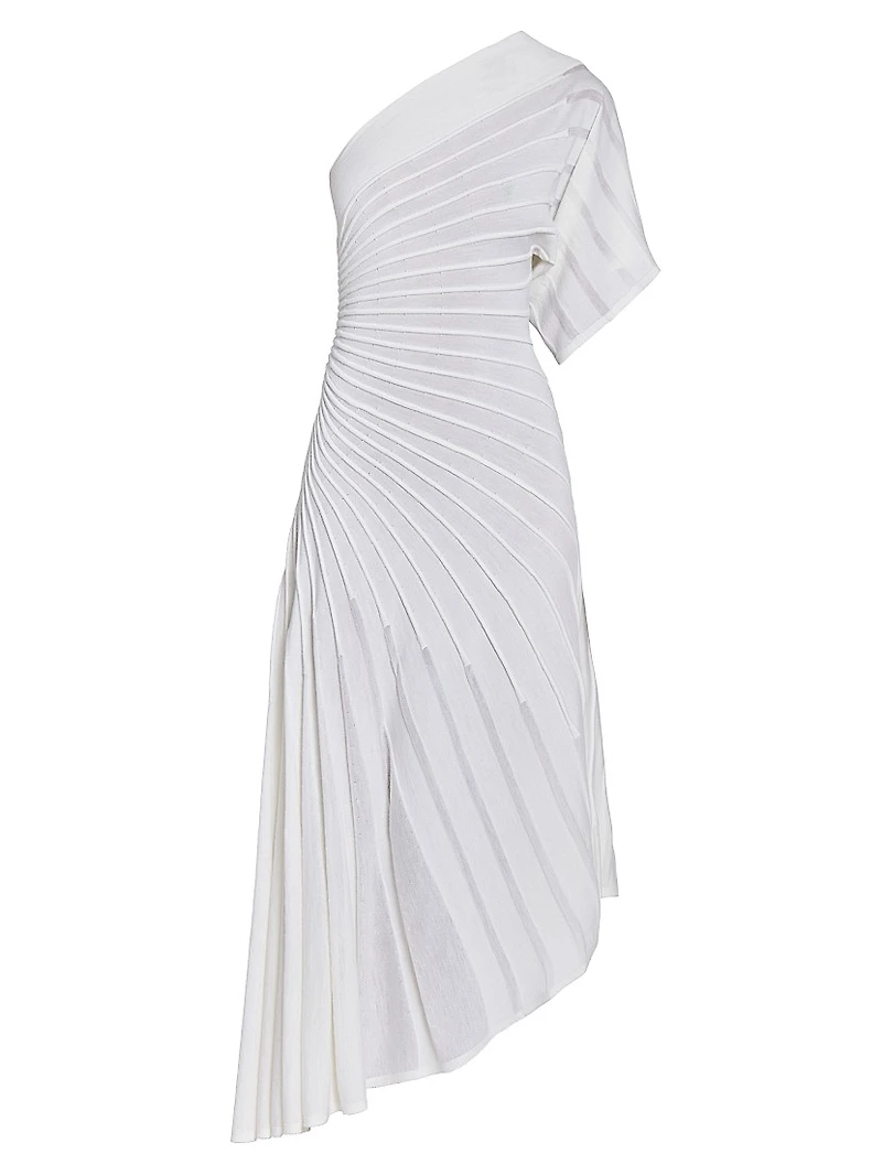 Asym Ray Wool Asymmetric Midi-Dress