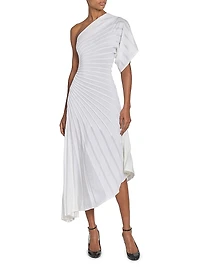 Asym Ray Wool Asymmetric Midi-Dress