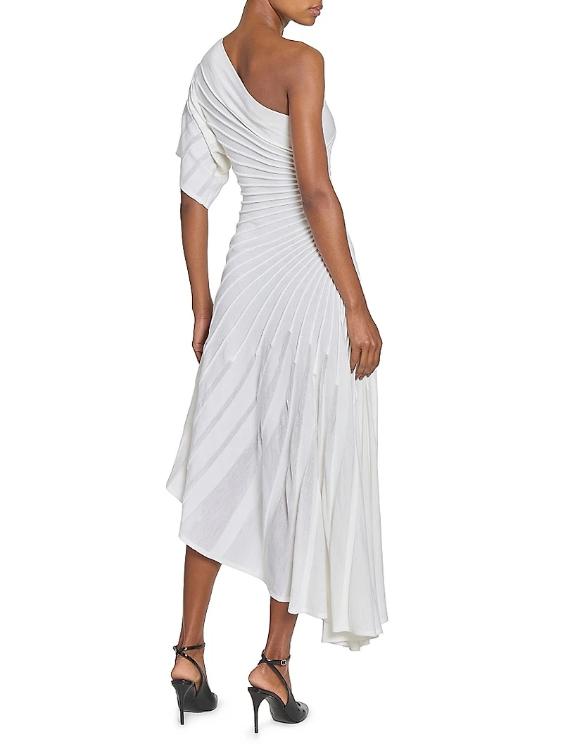 Asym Ray Wool Asymmetric Midi-Dress
