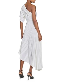Asym Ray Wool Asymmetric Midi-Dress