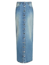Five-Pocket-Style Denim Column Skirt