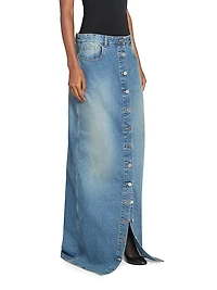 Five-Pocket-Style Denim Column Skirt