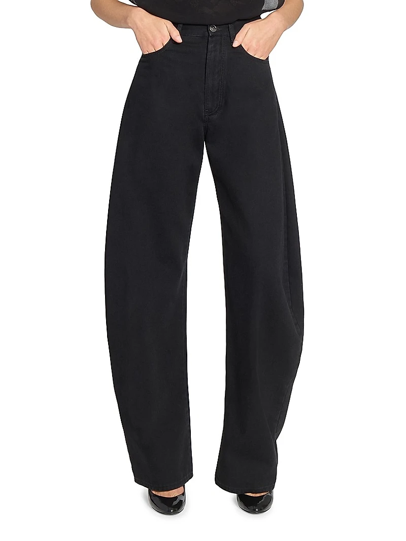 Round High-Rise Denim Jeans