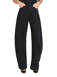 Round High-Rise Denim Jeans