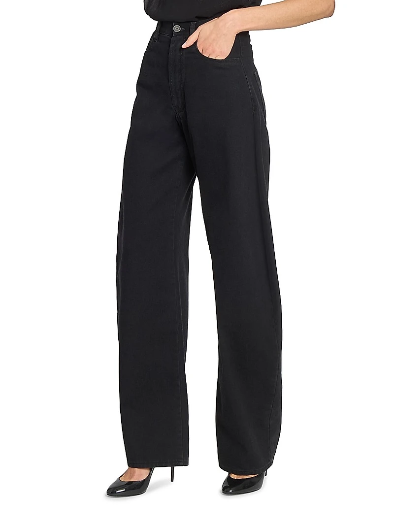 Round High-Rise Denim Jeans