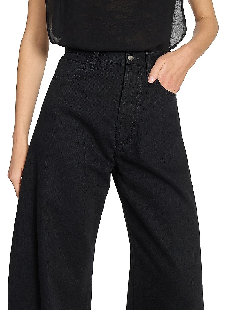 Round High-Rise Denim Jeans